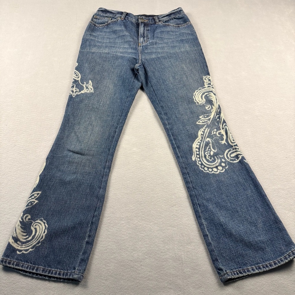 Ralph Lauren Jeans Co Women’s Denim Medium Wash Paisley Graphic Jeans Size 4P
